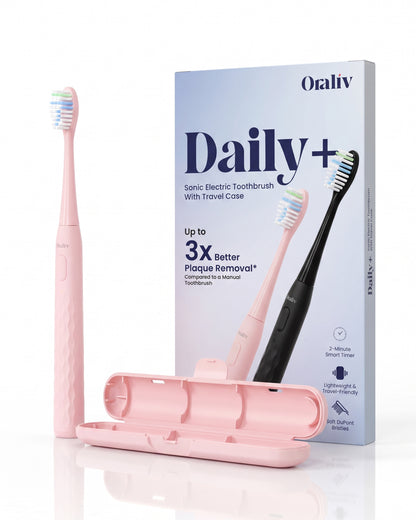 Daily+ Sonic Electric Toothbrush | Travel Case | Soft Bristles Electric Toothbrush