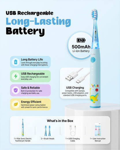 Junior Brushie Kids Electric Toothbrush – Soft Bristles for Children